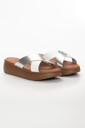 Gales Hakiki Deri Sandalet BEYAZ