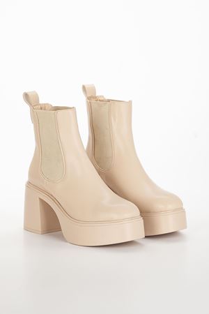 Pirus Kadın Günlük Bot Elastik Yan Bantlı Kalın Taban TEN