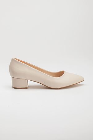 London Kadın Kısa Topuklu Ayakkabı Ten Cilt