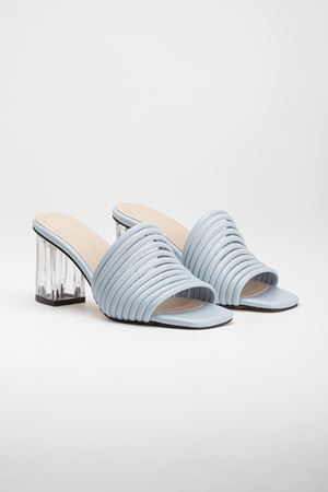 Harper Kadın Şeffaf Ökçe Topuklu Terlik Bebe Mavisi