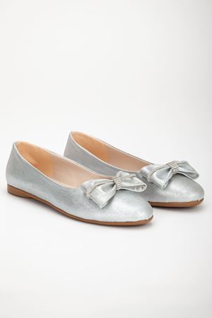 Loyan Babet Gümüş Pırıltı Cilt Ayakkabı