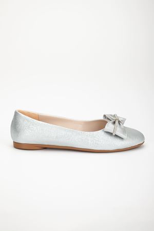 Loyan Babet Gümüş Pırıltı Cilt Ayakkabı