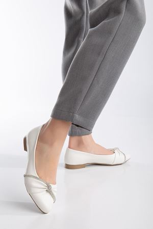Raina Günlük Babet Ayakkabı Beyaz Cilt
