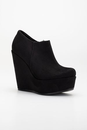 Gloria Siyah Süet Dolgu Taban Platform Bot