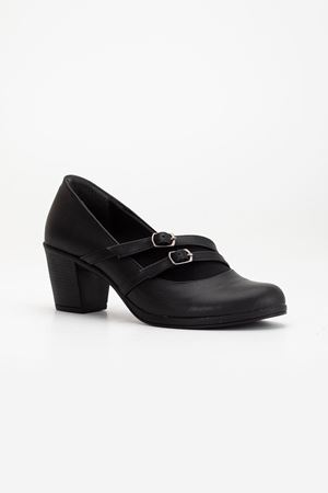 Lodi Kadın Siyah Cilt Topuklu Ayakkabı