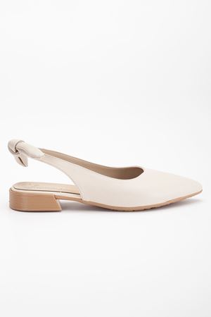 Melid Günlük Kadın Arkası Açık Fiyonklu Sivri Babet TEN Cilt